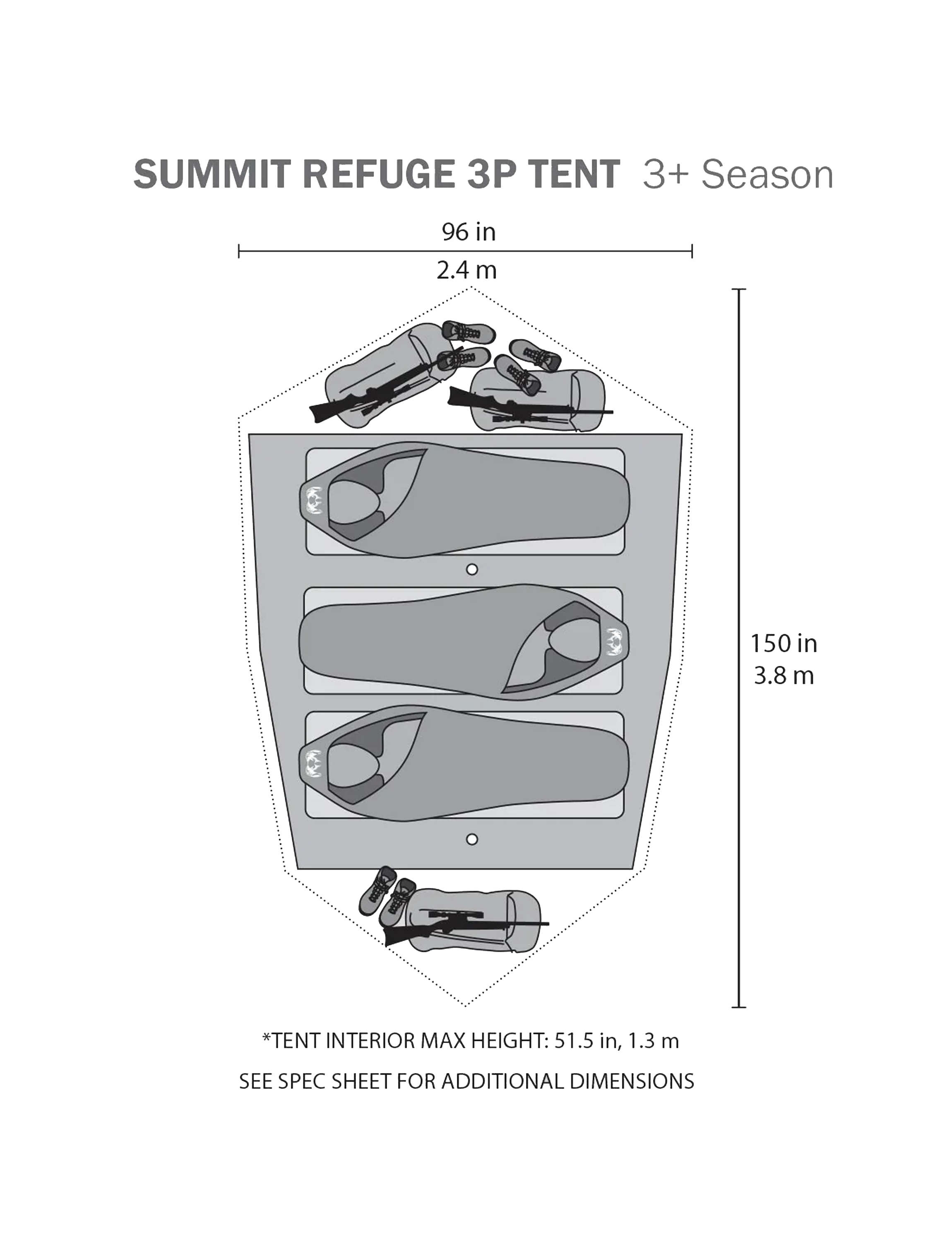 Outlet Summit Refuge 3 Person Tent | Gunmetal Orange - Image 12