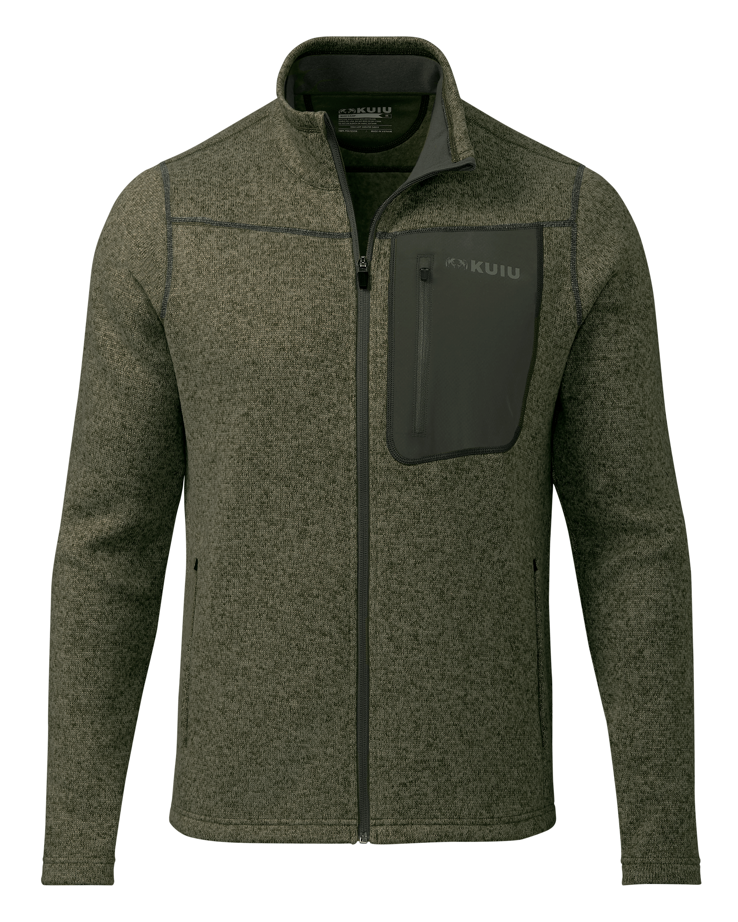 Base Camp Full Zip Sweater | Olive Heather