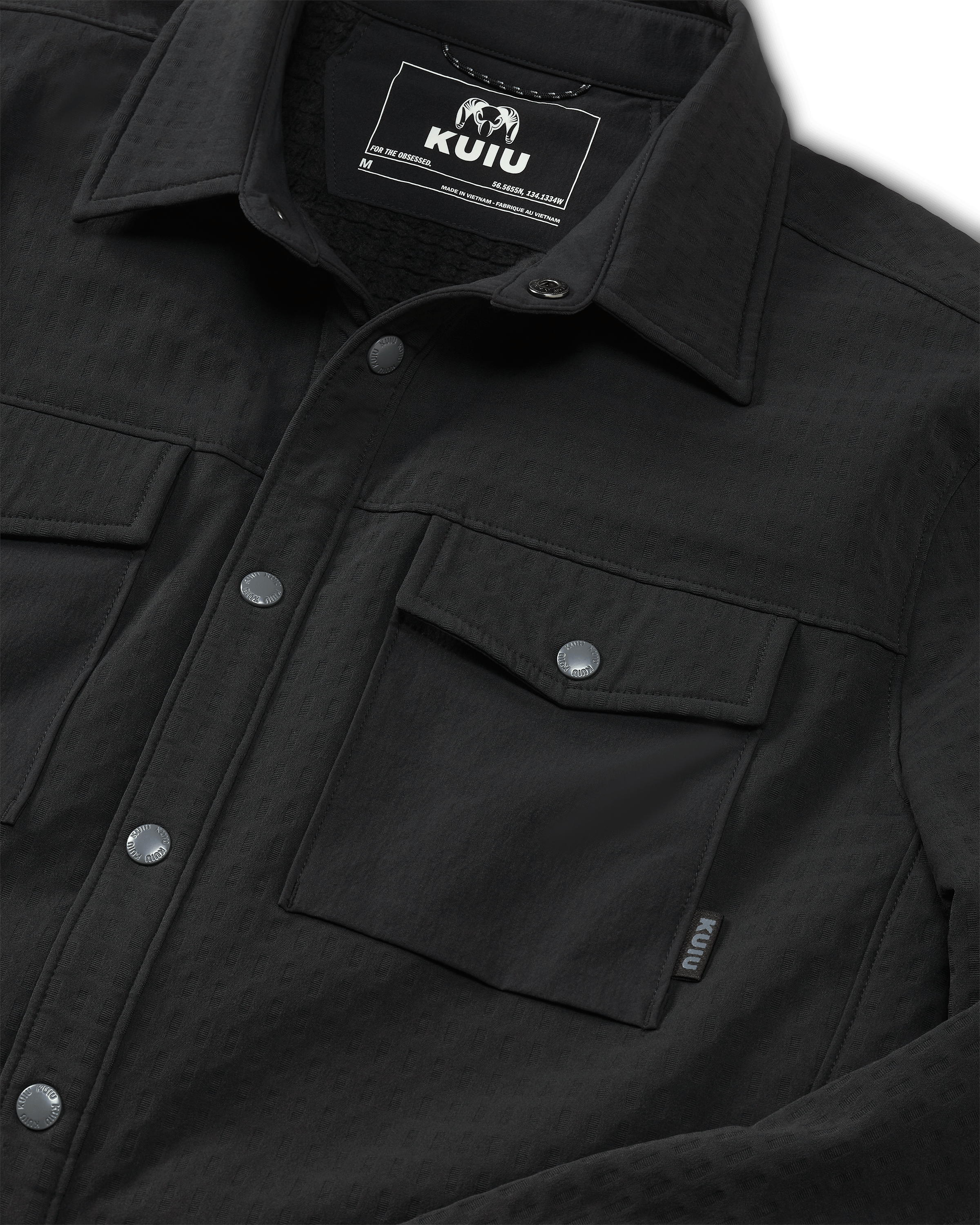 Blockfield Fleece Shirt Jacket | Black - Image 3