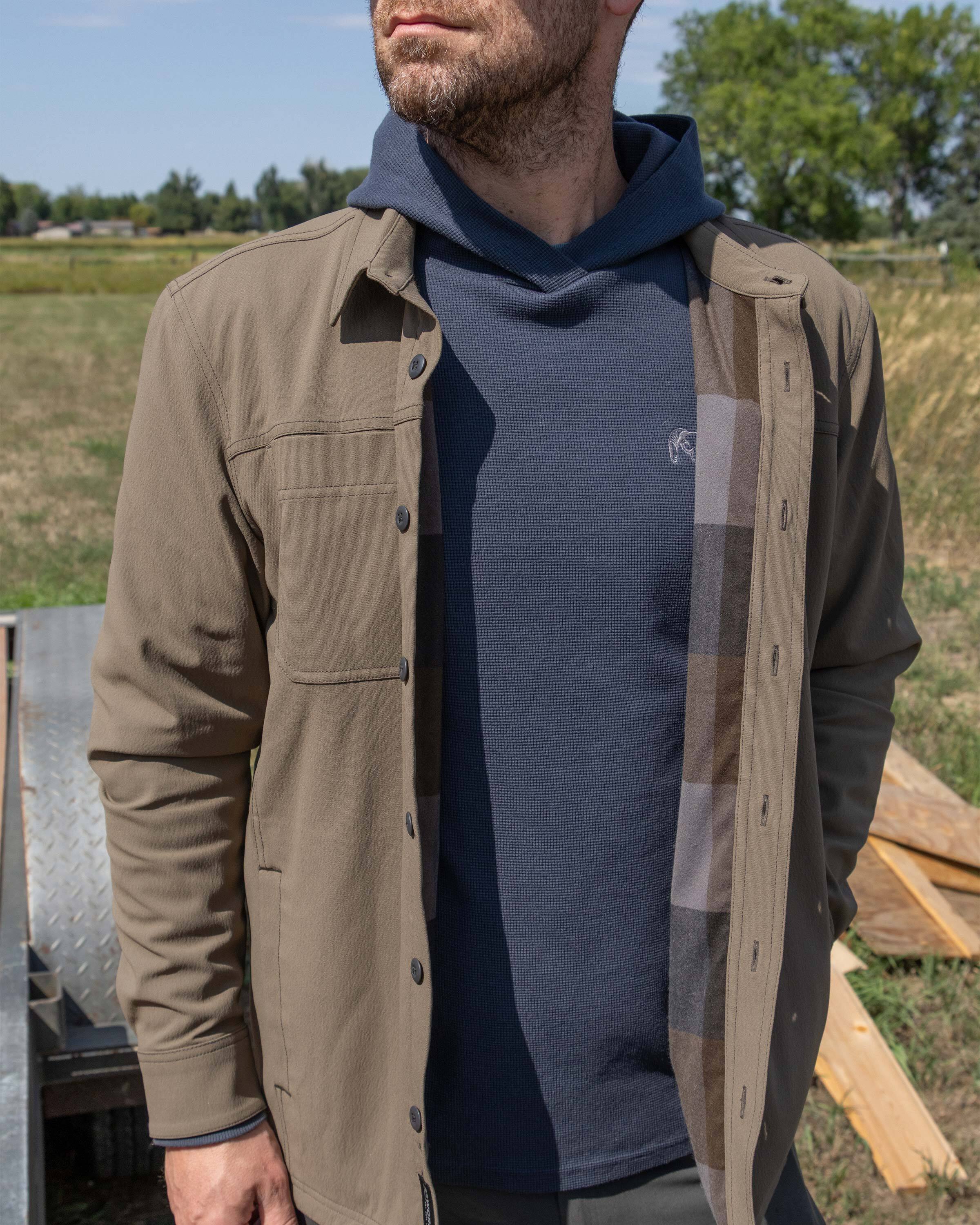 Motive Flannel Lined Shirt Jacket | Steel Blue - Image 5