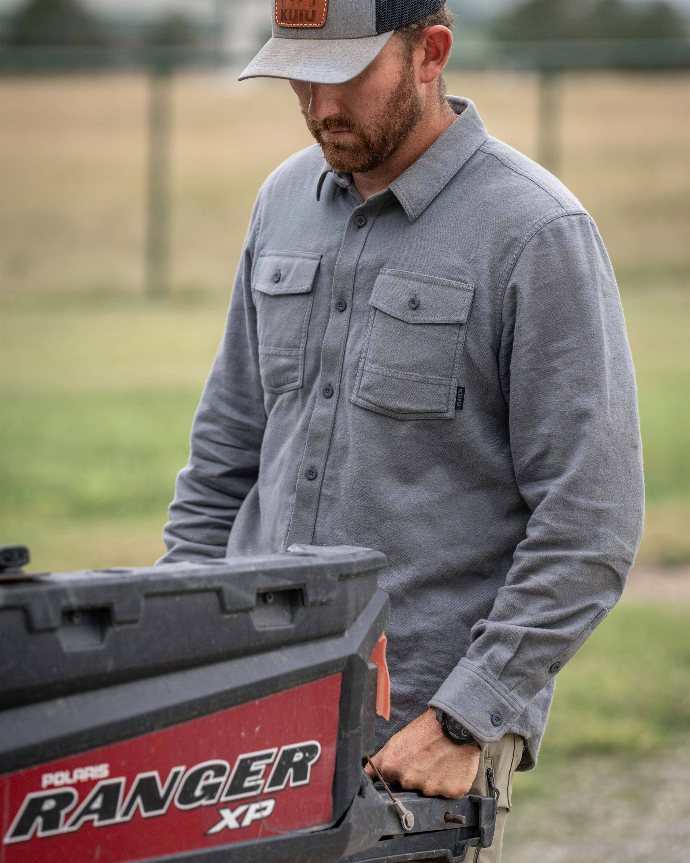 Field Flannel Shirt | Steel Blue - Image 3