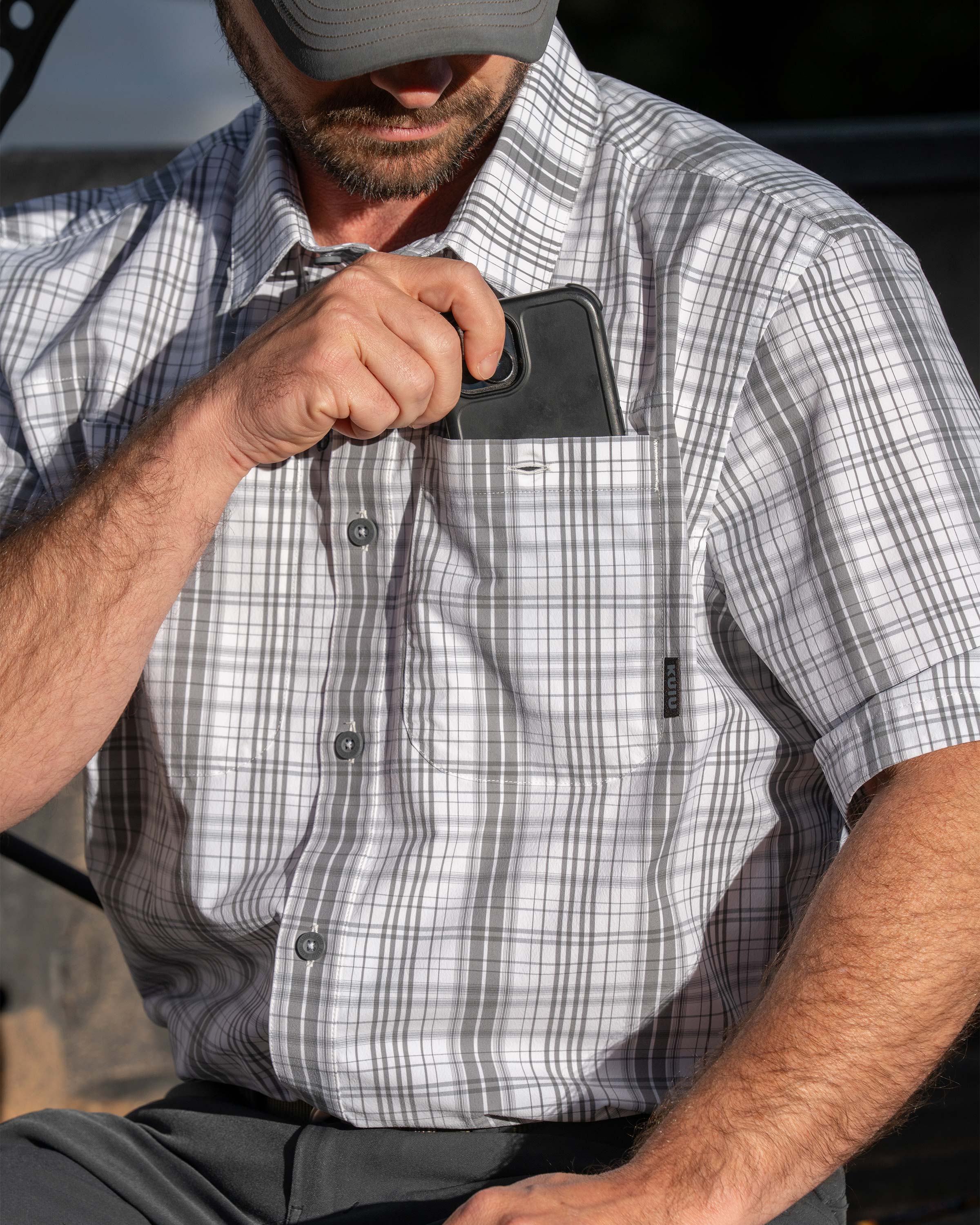 Borrego SS Shirt | Granite Plaid - Image 5