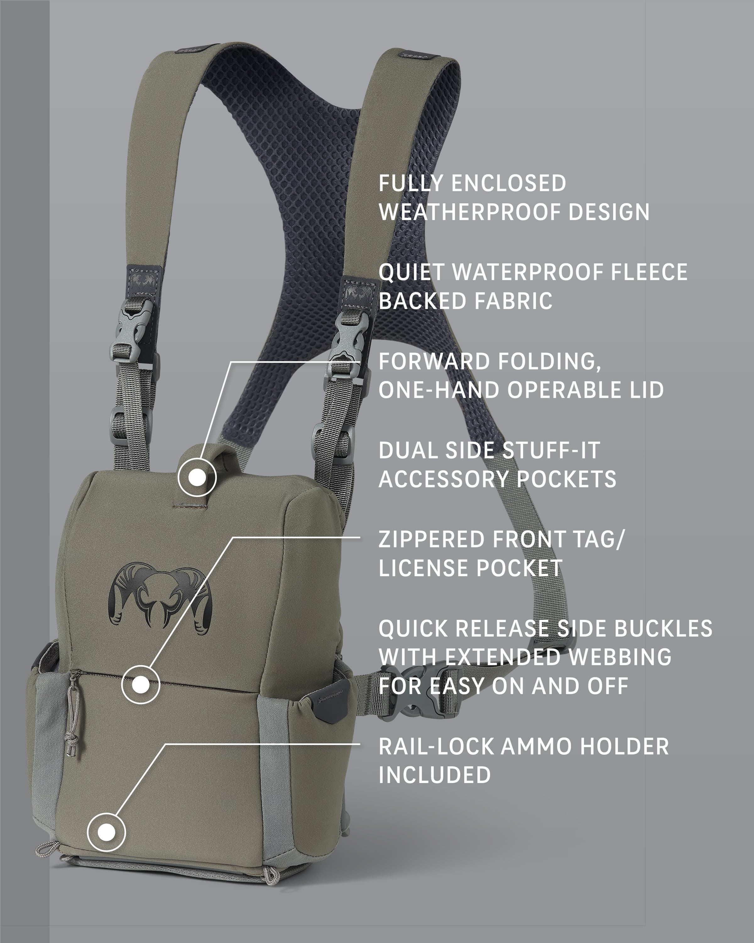 Alternative view of PRO G3 Bino Harness | Ash