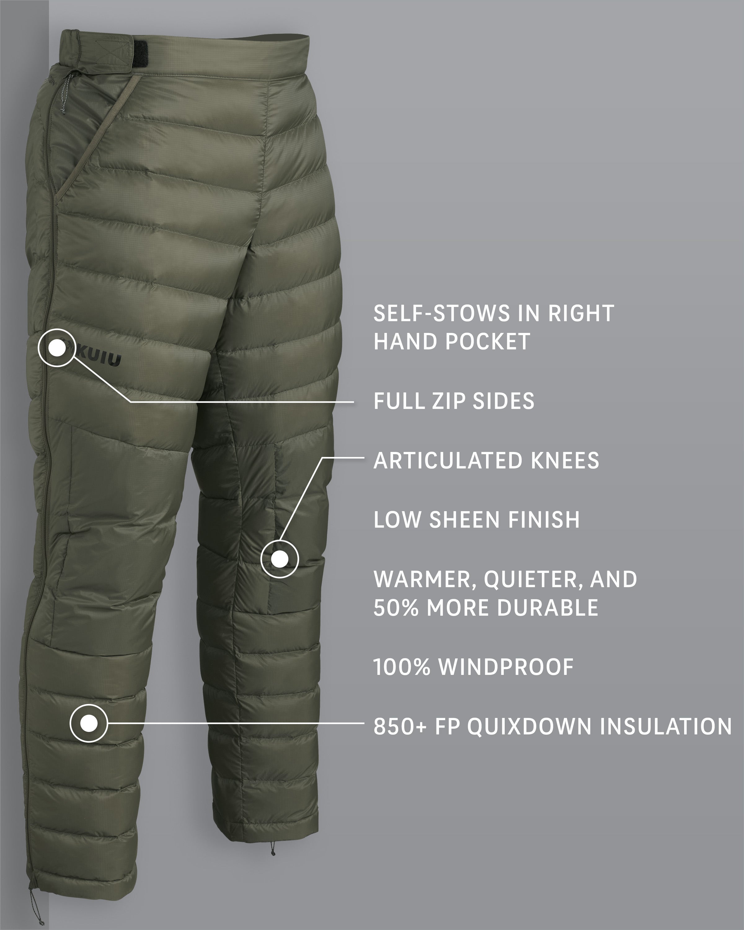 Alternative view of Super Down LT Pant | Ash