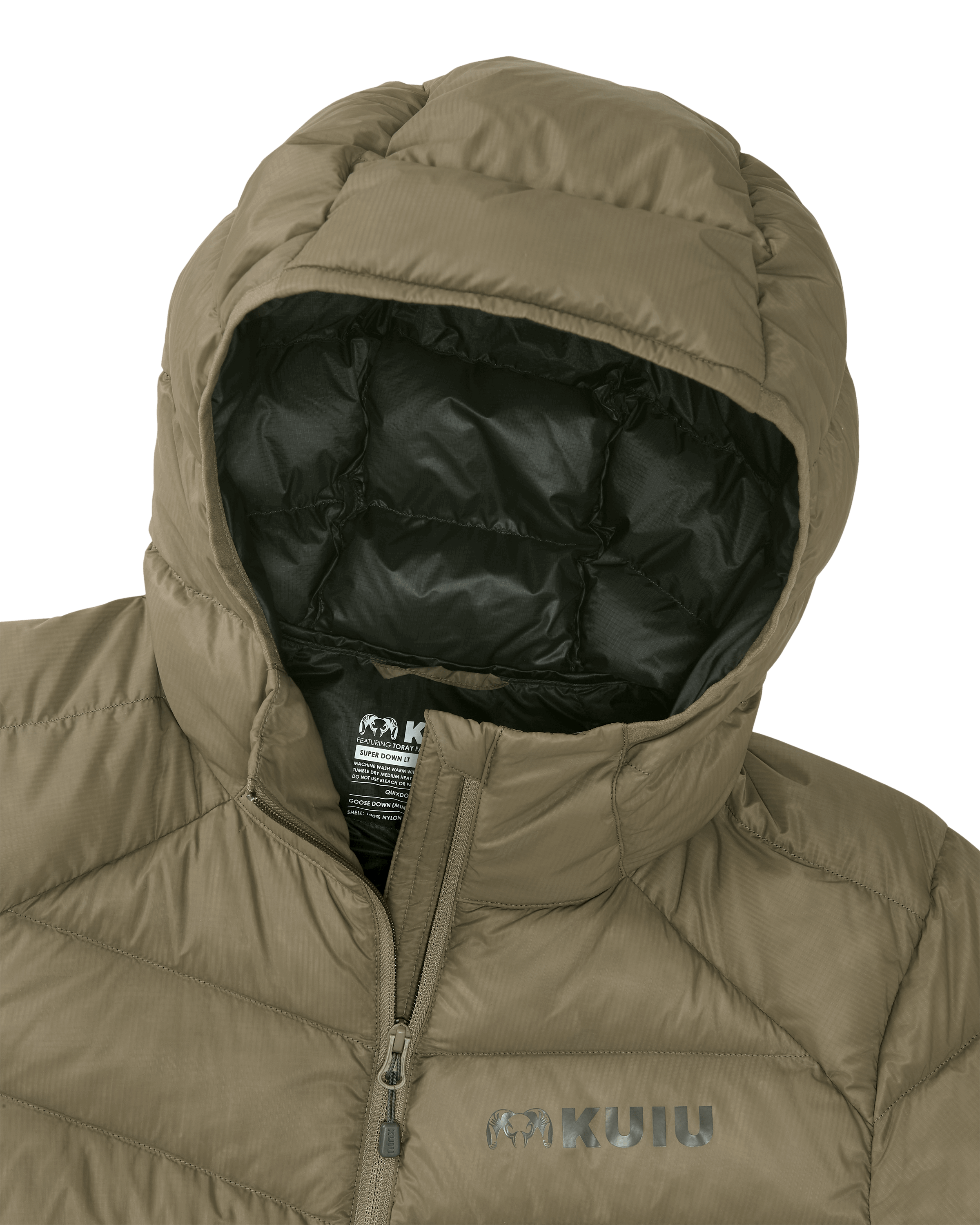 Women's Super Down LT Hooded Jacket | Khaki - Image 3